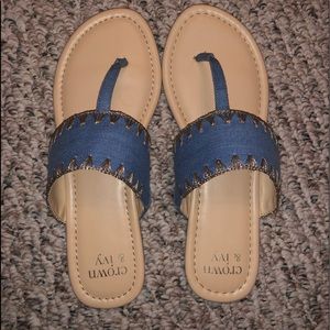 Crown & Ivy Blue Flip Flops